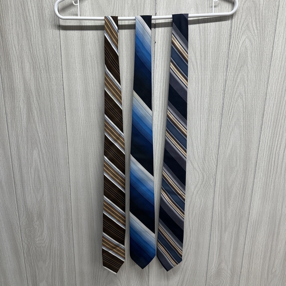 MCALPIN'S 54x3" Striped Necktie (Set of 3) Retro Vintage